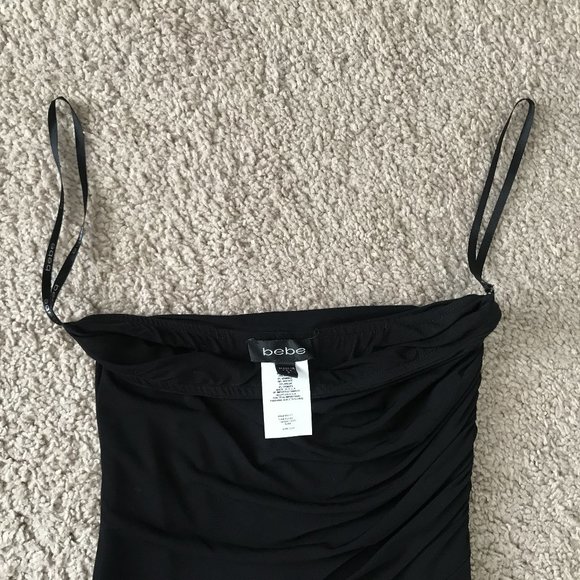 BEBE Strapless Stretchy Black Dress - Sz S - Picture 6 of 11